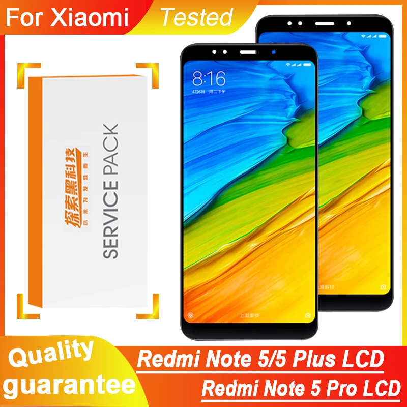 100% протестированный сенсорный ЖК-дисплей в сборе для Xiaomi Redmi Note 5 Pro с рамкой Note5