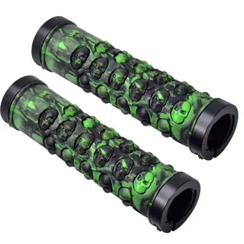 

Mountain Bike Bilateral Lock Skull Pattern Non-slip Road Bicycle Rubber Handlebar Grip Bicycle Grip Accessories NEW!