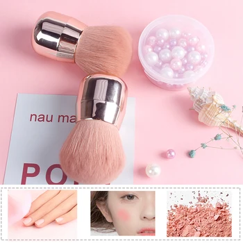 

1pc Large Soft Mushroom Shape Makeup Brush Pink Short Handle Flat Head Beauty Brushes For Face Foundation Blush