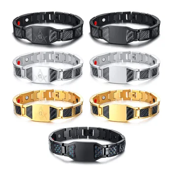 

Titanium Steel Masonic Magnet Germanium Slimming Bracelet Fashionable Jewelry For Man Link Chain Weight Loss Bracelet Health