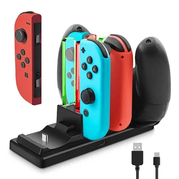 

6 in 1 Nintend Switch Joy-Con Charger Stand Charging Dock Station with LED indication For Nintendoswitch Joy-con Controller Hold