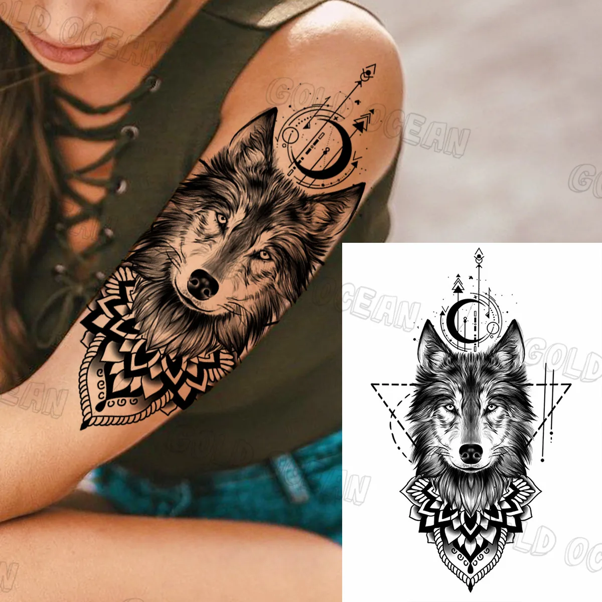 Wolf Gray wolf Mandala Tattoo Drawing Illustration Blue Wolf blue  painted animals png  PNGWing