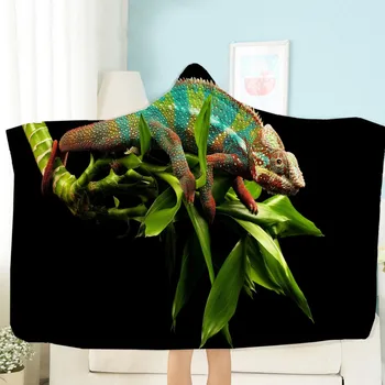 

Chameleon Warm Hooded Wearable Blanket Soft Sherpa Fleece Throw Poncho Kids Adult Sofa Fleece Plush Throw Wrap Dropship Gift