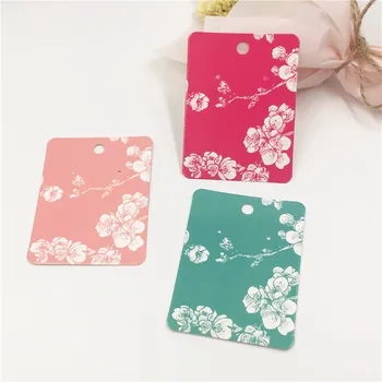 

New Product Flower Earring Card 20pcs 8x6cm pink rose red green Jewelry Packing Boutique Sale Cards