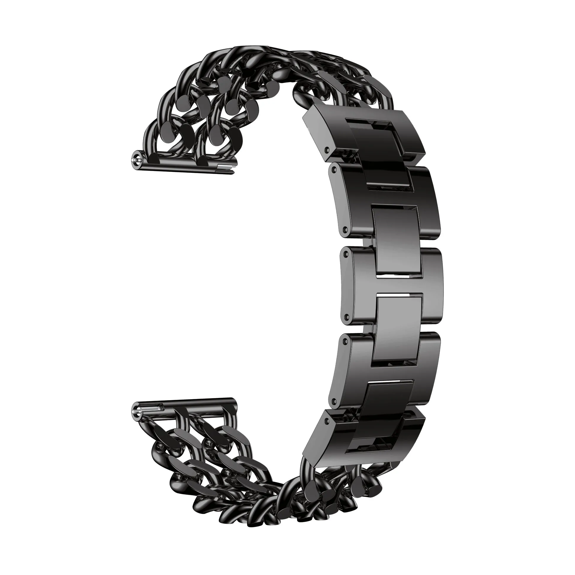20 мм 22 мм широкий ремешок из нержавеющей стали для samsung Galaxy Watch 42 мм 46 мм Милан браслет металлические джинсовые часы на магнитном ремешке - Цвет ремешка: black