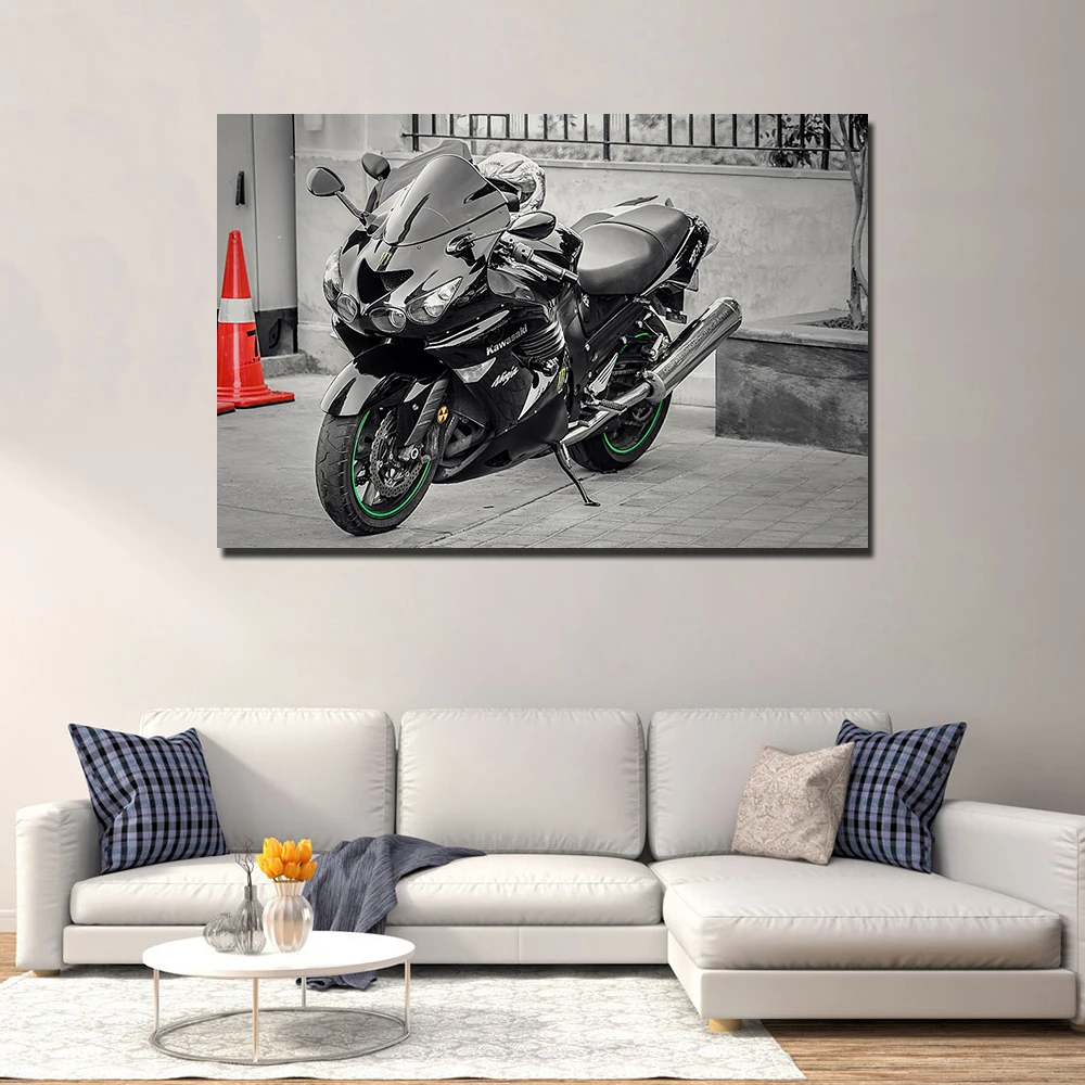 カワサキニンジャzx14rモーターサイクルポスターキャンバス