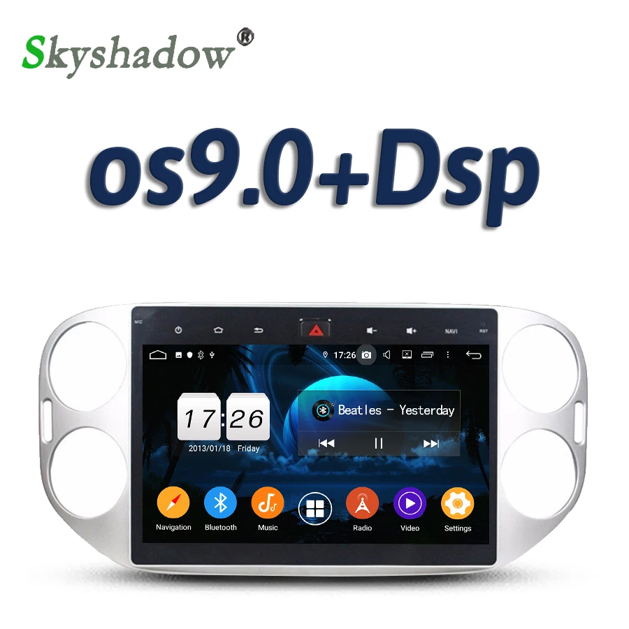 Cheap DSP TDA7851 IPS Android 9.0 2GB RAM 16GB 4 core Car DVD Player GPS map usb RDS Radio wifi Bluetooth 4.0 For VW Tiguan 2013-2015 0