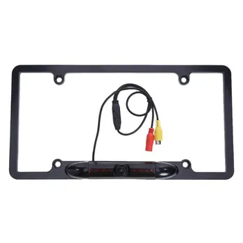 

Us Car Number License Plate Frame Holder Rear View Backup Camera Auto Cmos Rear View Mirror 8 Leds Ir Cam