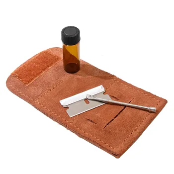 

Portable Genuine Leather Tobacco Pouch Bag+Snuff Smoking Tool Aluminum Portable Snuff Bottle Tool Set Cigarette Accessories