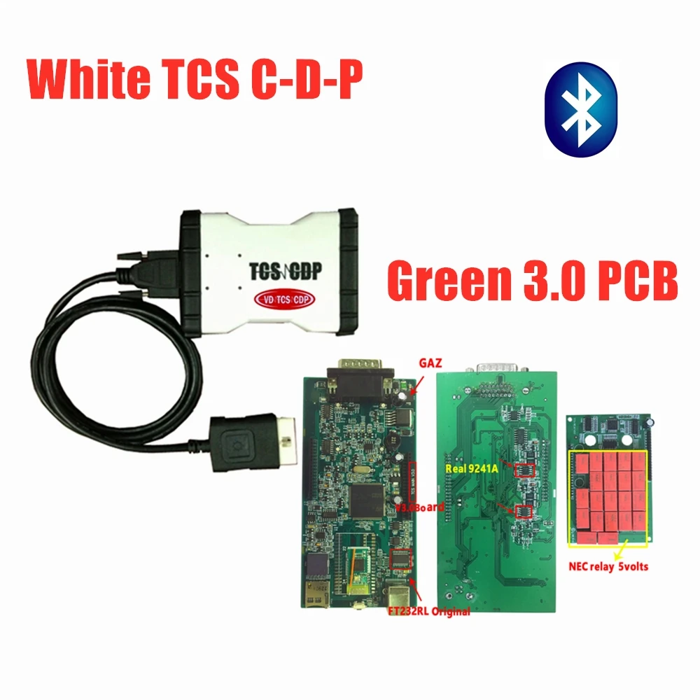5 шт./лот DHL VD TCS C-D-P MVD V3.0 pcb с bluetooth 2016R0 keygen vd ds150e c-d-p для delphis obd obd2 автомобиля и грузовика сканер - Цвет: with bluetooth