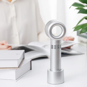 

Protable Handheld Cooling Bladeless Fan USB Rechargeable Mini Fan Desktop Leafless Fan Quiet 3 Gear J9