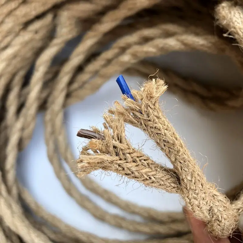 

1/3/10M Vintage Rope Textile Wire 2 x 0.75 Twisted Cable Braided Light Lamp Line D5BD