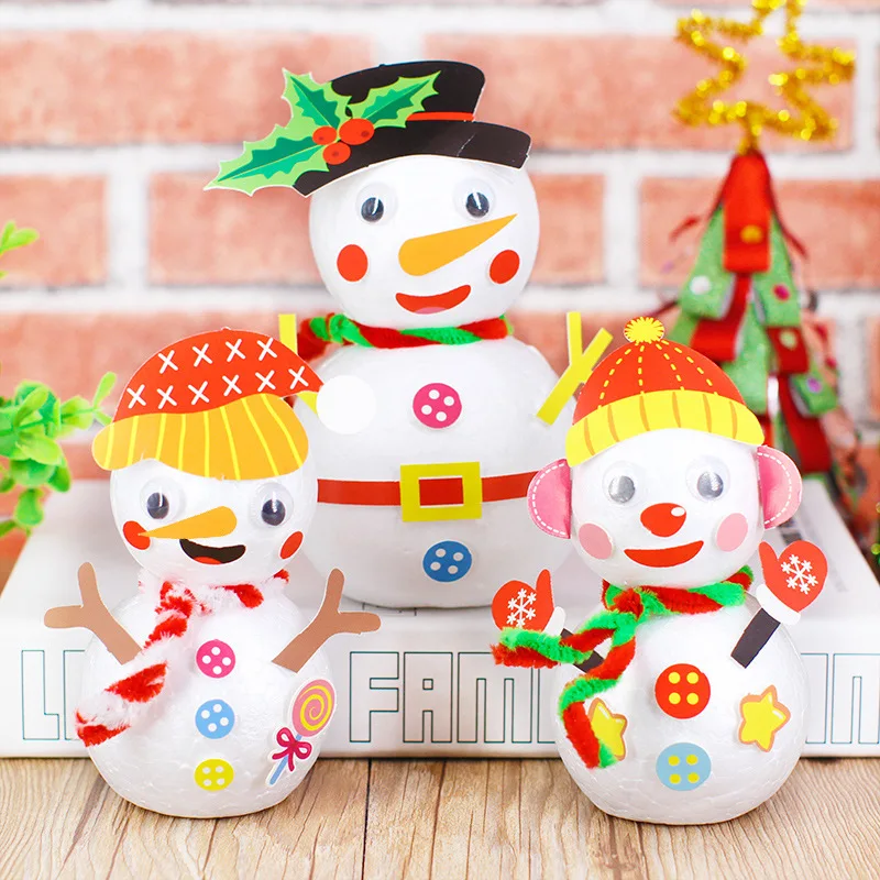 DIY Christmas Snowman Children Creative Handmade Materials Package Kindergarten Holiday Decoration Kids Educational Toys