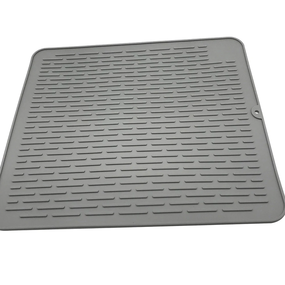 Hot 45x40cm Silicone Drying Mat Heat Resistant Non-toxic Anti-scald Dish Cup Table Draining Pad Can roll up Placemat For Kitchen