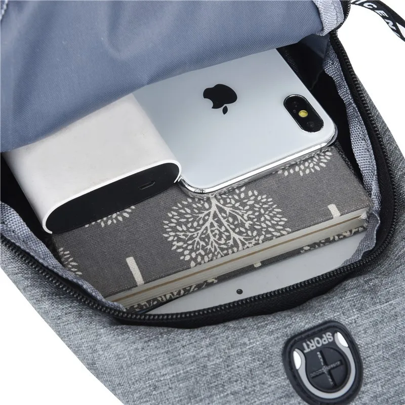 Mens Messenger Bag Multipurpose Chest Pack Waterproof Crossbody Bag with Earphone Hole Anti-theft Chest Pack Shoulder Bag Men Sports Accessories