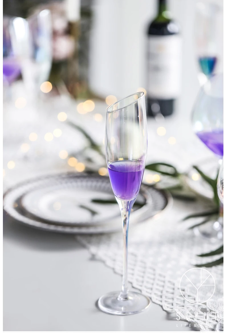 Arco-íris iônico de cristal vinho champanhe chanfrado