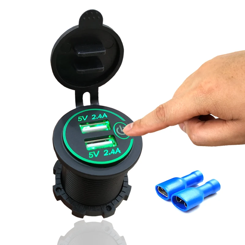 DIY 4.8A розетка зарядного устройства с двумя USB-портами мощность 12-24 В универсальная