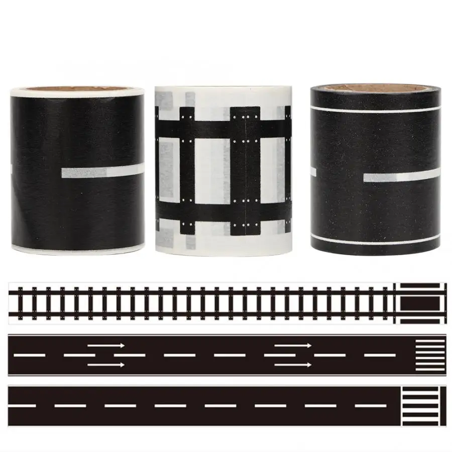 DIY Plastic Railway/Road/Expressway Track Adhesive Intelligent Tape Toy Parent-child Interactive Toys for Children Gift