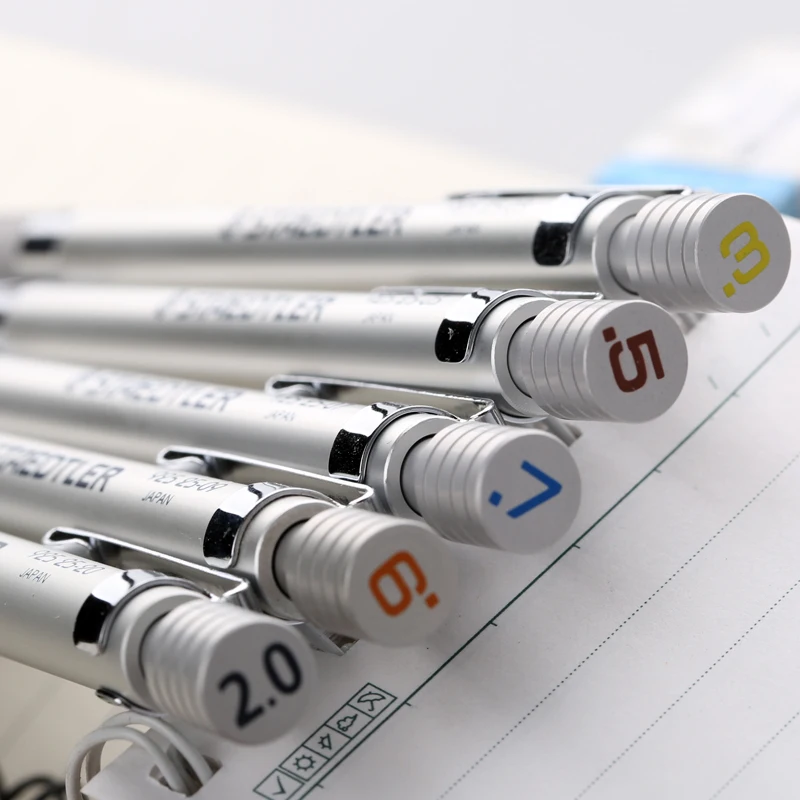 Staedtler – crayon mécanique automatique en Graphite, 1 pièce, argent 925 0.3 0.5 0.7 0.9 1.3 2.0mm (925 25-3/5/7/9/1.3/20)