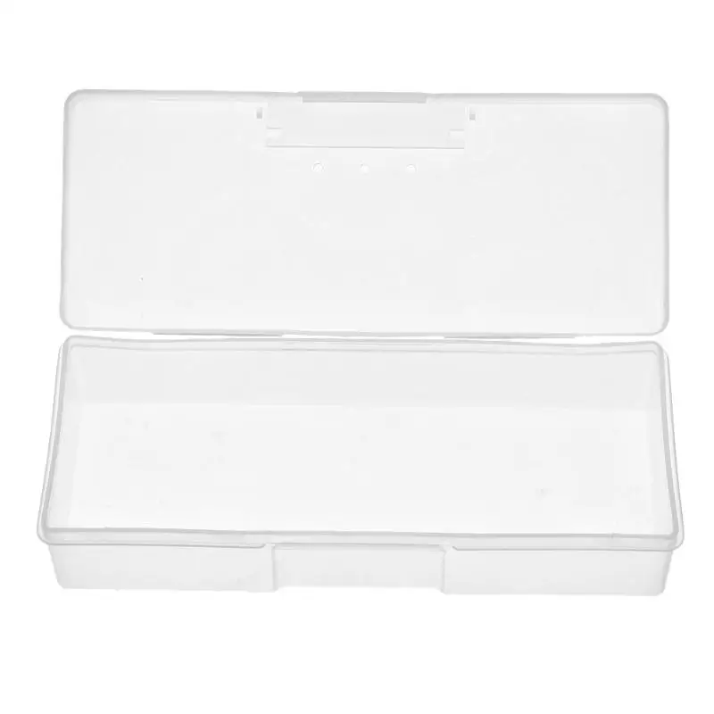 1 шт. пластиковая коробка для хранения инструментов чехол Стразы для маникюра кисточки для украшений буферные файлы мельница для специй держатель чехол - Цвет: Белый