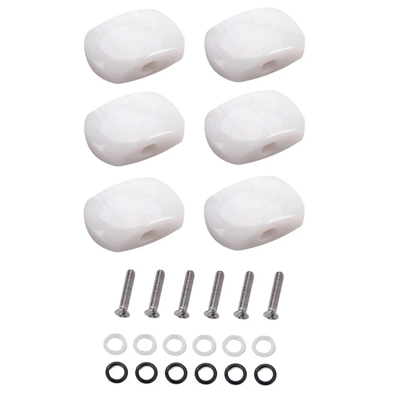 BMDT-6Pcs акриловые Колки для гитары машина для пришивки пуговиц головки ручки с винтами комплект для Классические гитары-белый жемчуг