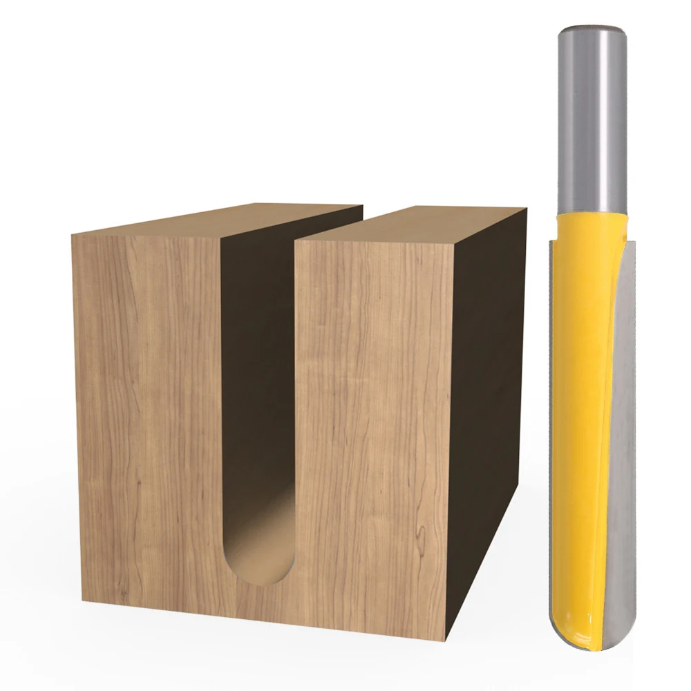 1Pcs 12mm Shank Bakelite Router Bit Straight end mill trimmer flush trim Tenon Cutter Extended Deep Milling Milling Cutter
