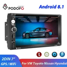 Podofo 2din Android Автомагнитола " gps Navi Wifi Автомобильный мультимедийный плеер 2Din Автомагнитола для Volkswagen Toyoto Nissan hyundai CR-V