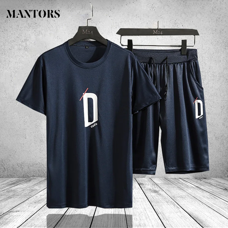 

Tracksuit Men Summer Fashion Printed T Shirts Shorts Two Piece Men Track Suit Casual Sportsuit Male Plus Size 5XL Brand Clothing