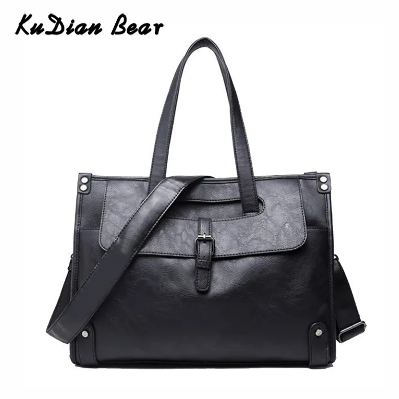 KUDIAN BEAR, простой мужской портфель, деловая сумка из искусственной кожи, мужские сумки для ноутбука, Большие Офисные сумки на плечо, Bolso BIX312 PM49