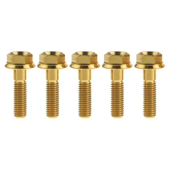 

5Pcs M8x20 25 30 35 40 45 50 55mm DIN6921 Titanium Ti Bolts Outer Hexagon Flange Head Screws for Bicycle Motorcycle Fasteners