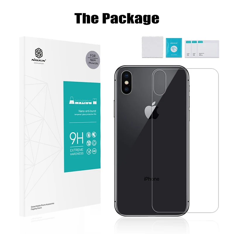 NILLKIN для iPhone XS Max задняя крышка из закаленного стекла для iPhone 8 9H взрывозащищенный HD прозрачный протектор экрана для iPhone8 стекло