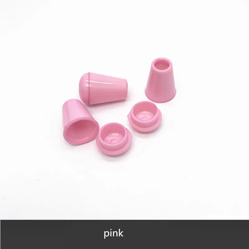 pink 20 Pcs DIY Cord Ends Bell Stopper With Lid Lock Colorful Plastic Toggle Clip For Paracord Clothes Bag Sports Wear Shoe - Цвет: pink
