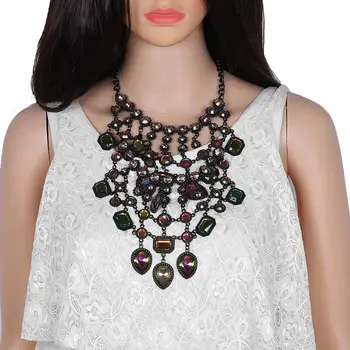 

Miwens DIY Adjustable Punk Metal Maxi Big Crystal Necklace Chain Choker Women Luxury Palace Weddding Jewelry Bridal Necklace