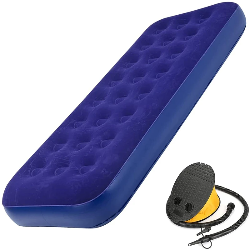 Materasso ad Aria da Campeggio, Letto Gonfiabile Doppio con Pompa,  materassino Gonfiabile Portatile Comfort Floccato, Materasso ad Aria  Portatile per casa/Campeggio/Viaggi : : Sport e tempo libero