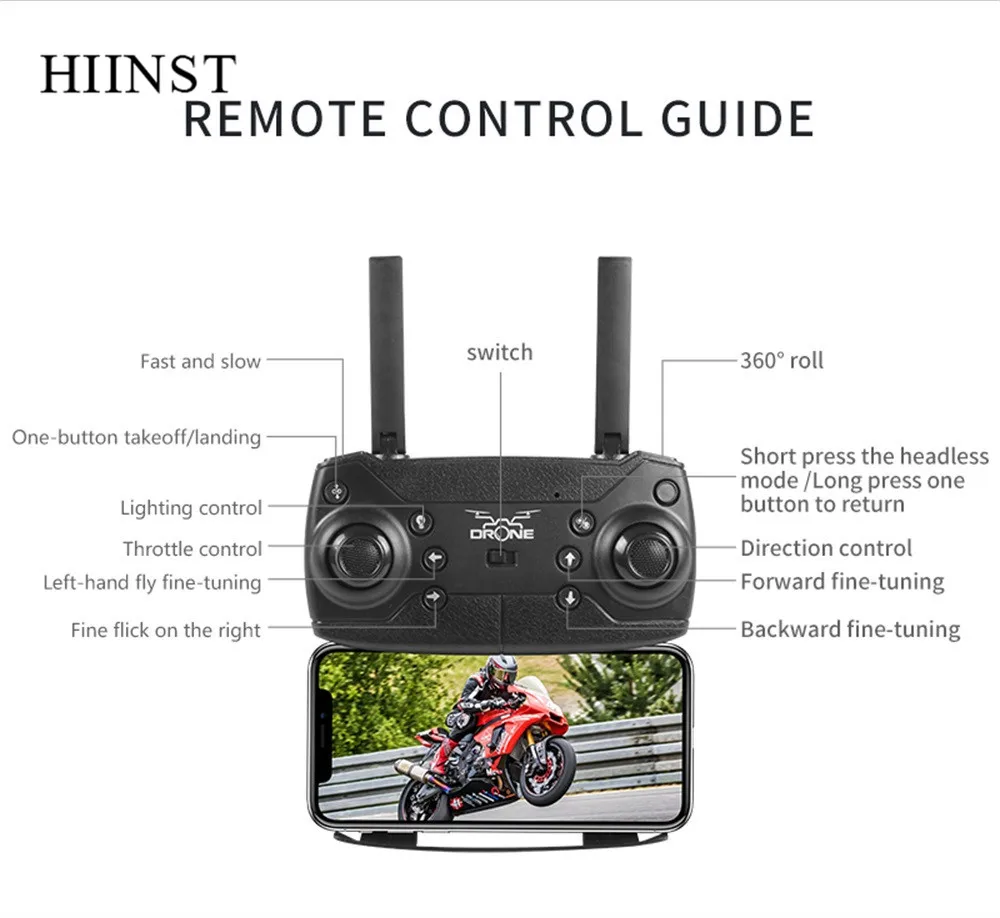 Hiinst 2,4G мини Радиоуправляемый Дрон 4K HD камера WiFi FPV индукционный складной Дрон Радиоуправляемый квадрокоптер длительный срок службы пульт дистанционного управления Радиоуправляемый вертолет