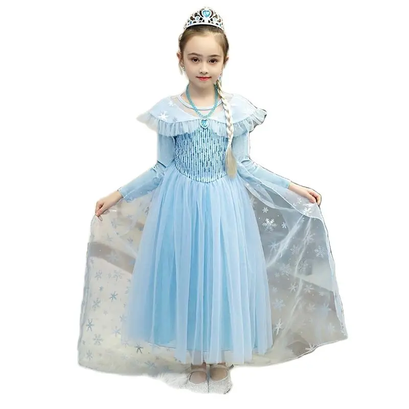

815 New Autumn Clothing Plus Velvet Long-sleeved Halloween Costumes Pop with Removable Cape Girl Dress