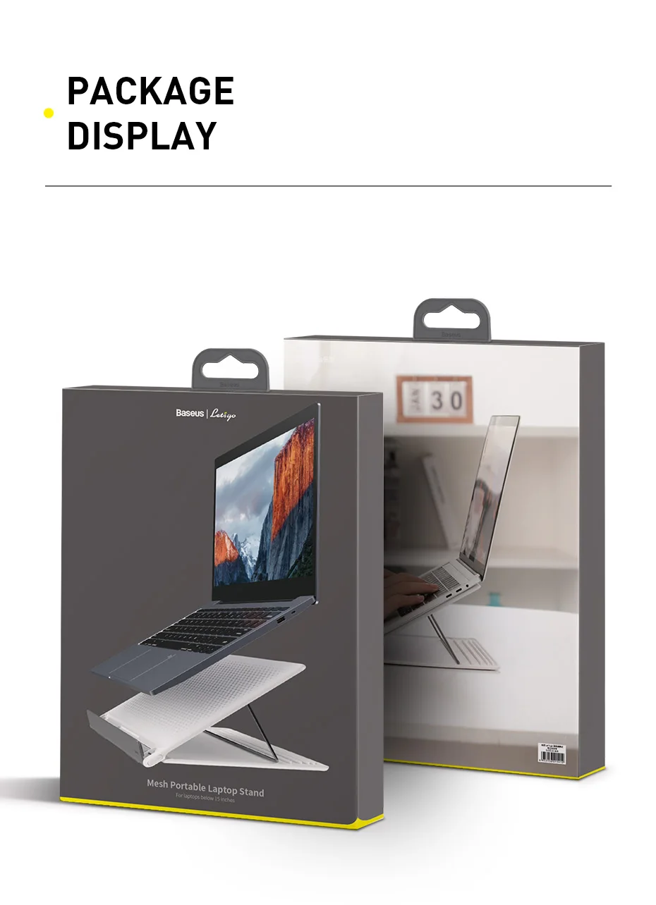 Baseus Портативная подставка для ноутбука Macbook Air Pro 15 14 13 дюймов Регулируемый складной кронштейн для планшета Настольный держатель для iPad Dell