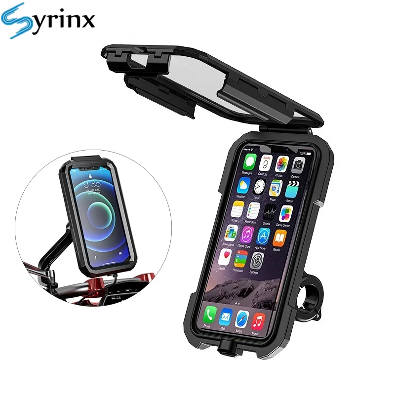WaterproofCaseMotorcyclePhoneHolderHandlebarRearviewMirror