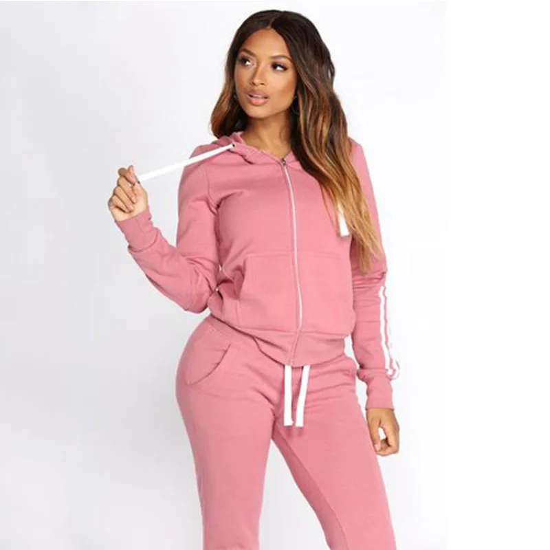 co ord sets Two Piece Set Tracksuit Women Spring Winter Clothes Hoodie Pants Sets Zipper Hooded Sweatshirt Trousers Suit Chandal Mujer lounge wear sets