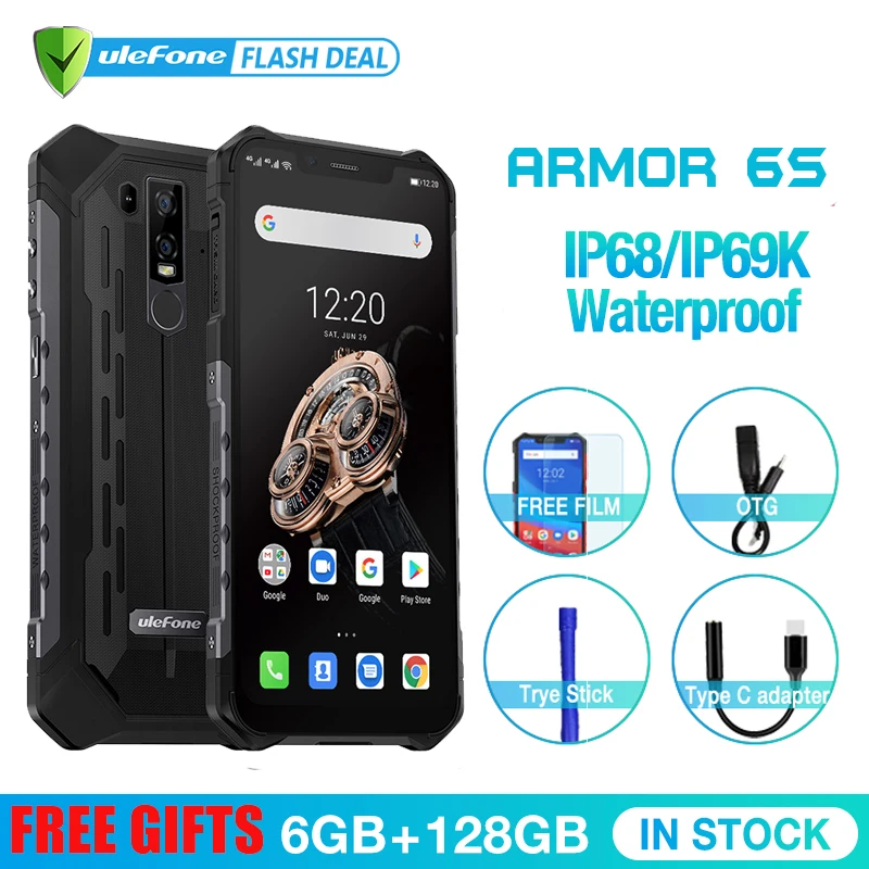 Ulefone Armor 6 Водонепроницаемый IP68 NFC прочный мобильный телефон Helio P60 Otca-core Android 8,1 6 ГБ + 128 Гб Смартфон глобальная версия