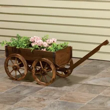 

Backyard antique deocrative garden wooden cart