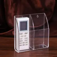 Case Acrylic Remote Control Holder Office Air Conditioner Makeup Brush Home Space Saving Transparent Wall Mounted Storage Box 4 2