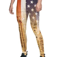 Американский флаг и город Лос-Анжелес брюки мужские Леггинсы с карманами не просвечивающие пижамы вечерние из искусственной кожи Breathabl