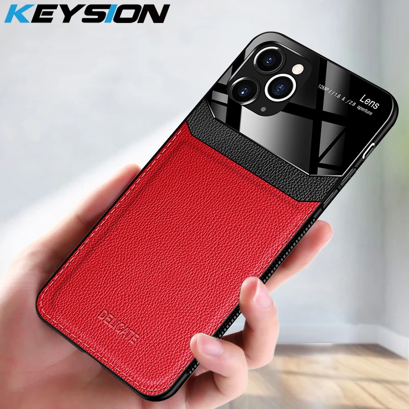 KEYSION противоударный чехол для iPhone 11 Pro Max XS XR X зеркальный стеклянный из