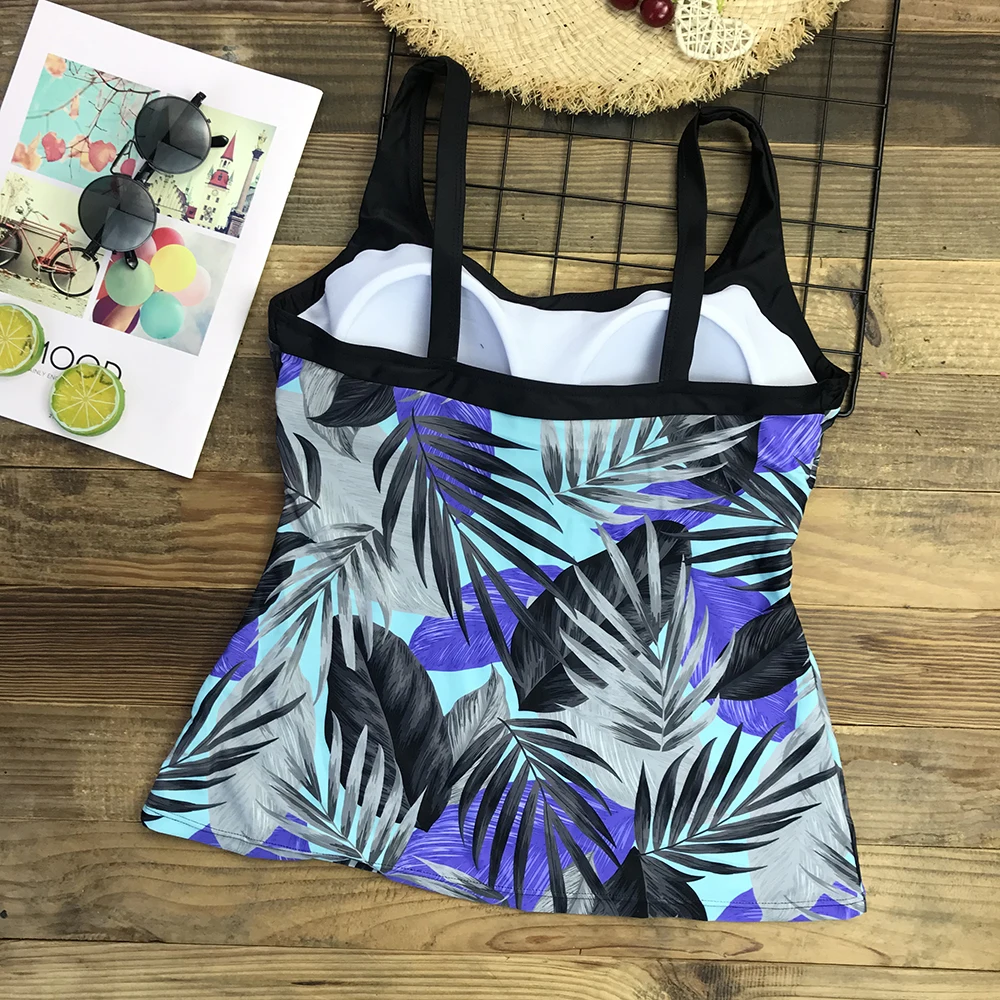 Женский купальник с шортами 2020 винтажный принтом размера плюс танкини купальный