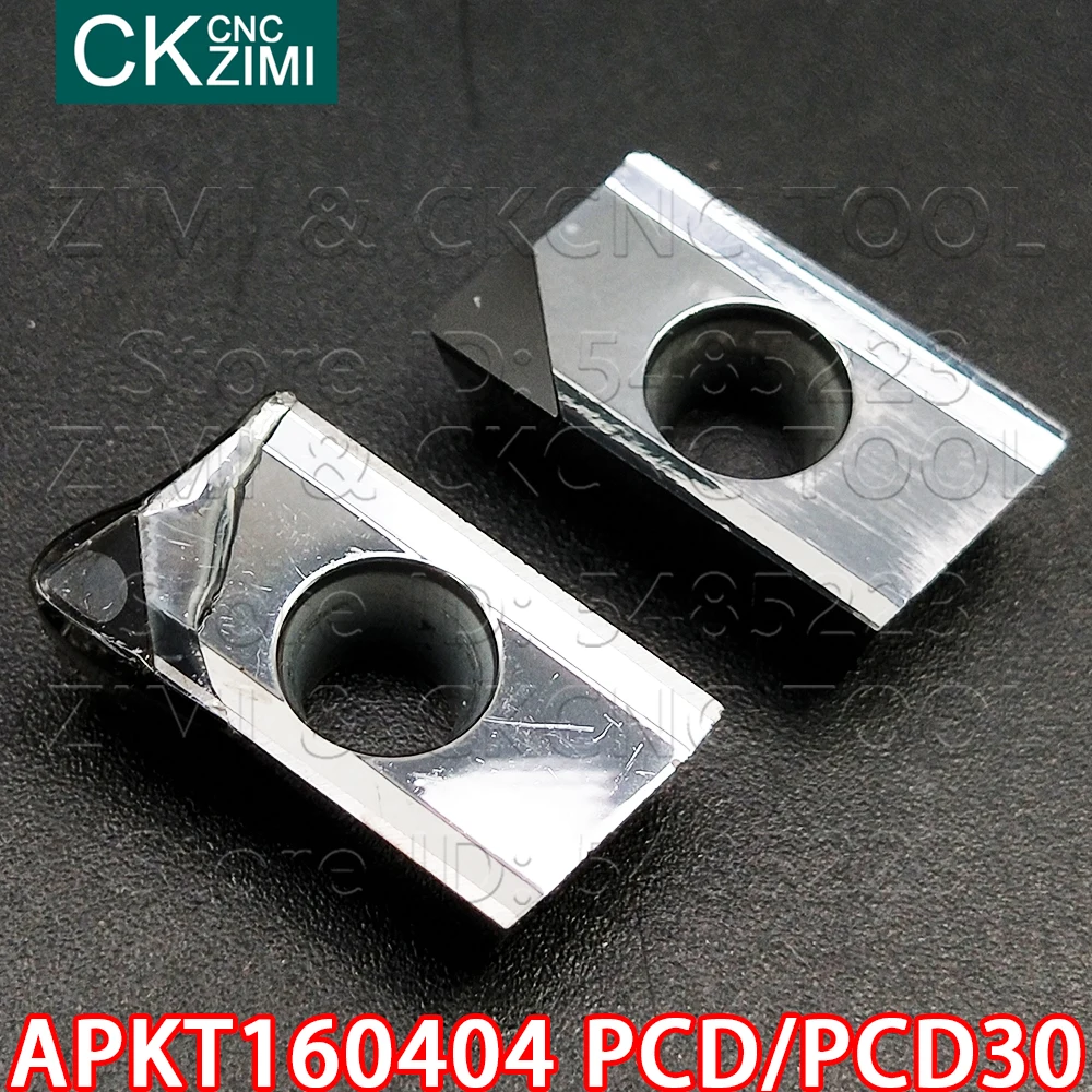 

APKT160404 PCD APKT160404 PCD30 вставка Алмазная кожа токарный станок с ЧПУ вставка APKT 160404 для меди алюминия