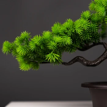 27cm Artificial Pine Plants Bonsai Fake Tree Ornaments Plastic Plants Landscape Simulation Tree for Home Room Desktop Decoration 6