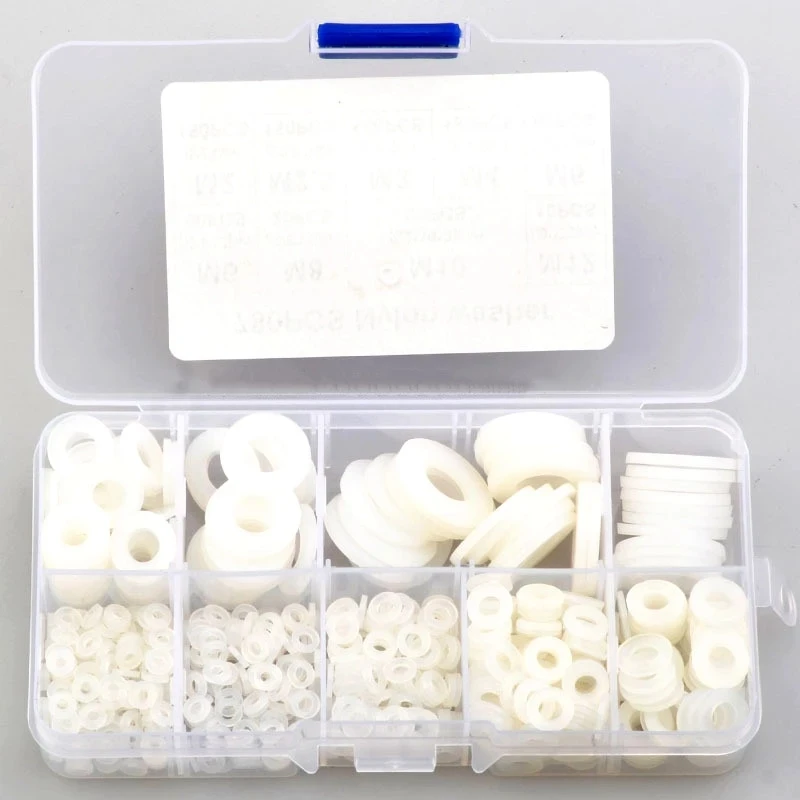 780pcs White Nylon Flat Washer Gasket Set M2 M2.5 M3 M4 M5 M6 M8 M10 M12 Plastic Sealing O-rings Assortment Kit | Обустройство дома