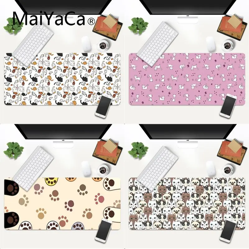 

MaiYaCa Cartoon Cute Cats paw DIY Design Pattern Game mousepad Gaming Mouse Pad Large Deak Mat 700x300mm for overwatch/cs go