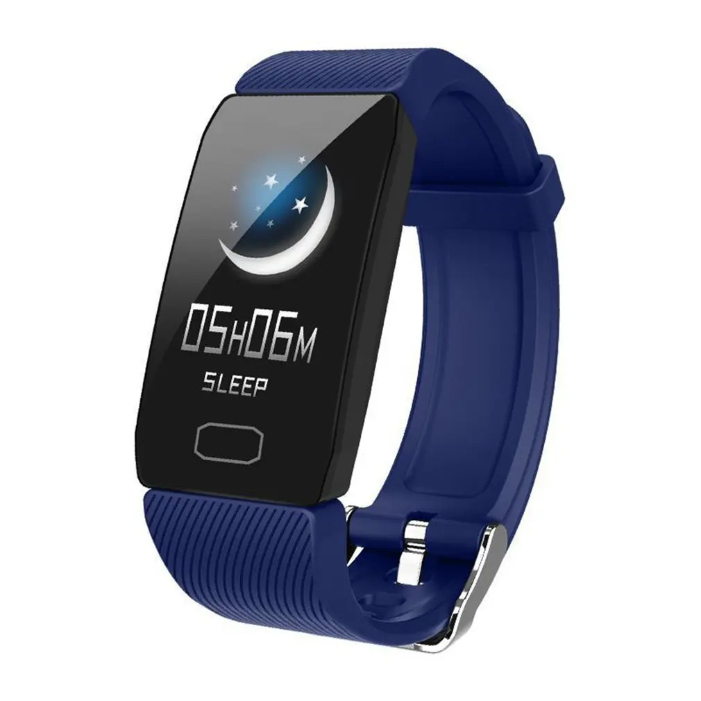 Q1 1,14 дюймовый цветной экран Умные браслеты Здоровье Мониторинг многофункциональный спортивный водонепроницаемый браслет - Цвет: blue